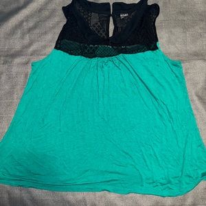 Green and Black Lace Top by A.N.A 2x